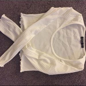 Long sleeve cropped rib top